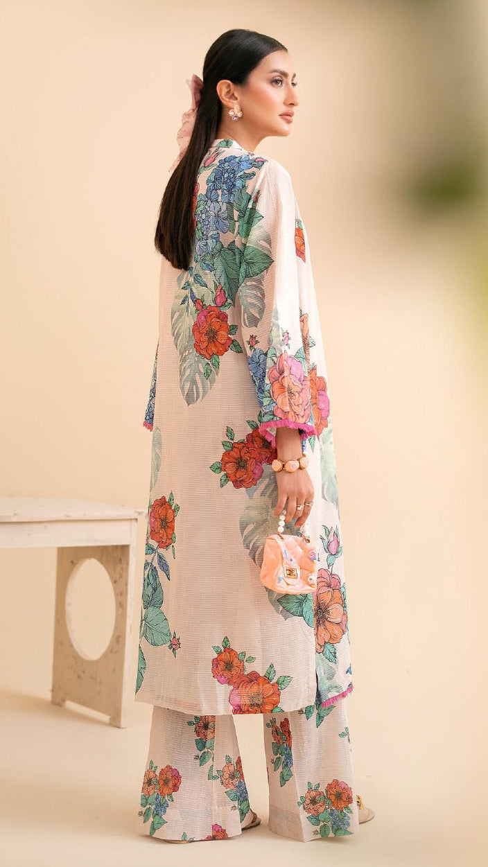 ABNOOR 2-Piece Unstitched Digital Printed Lawn Bana Dora Suit