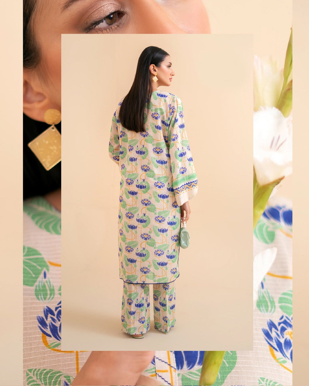 ABNOOR 2-Piece Unstitched Digital Printed Lawn Bana Dora Suit