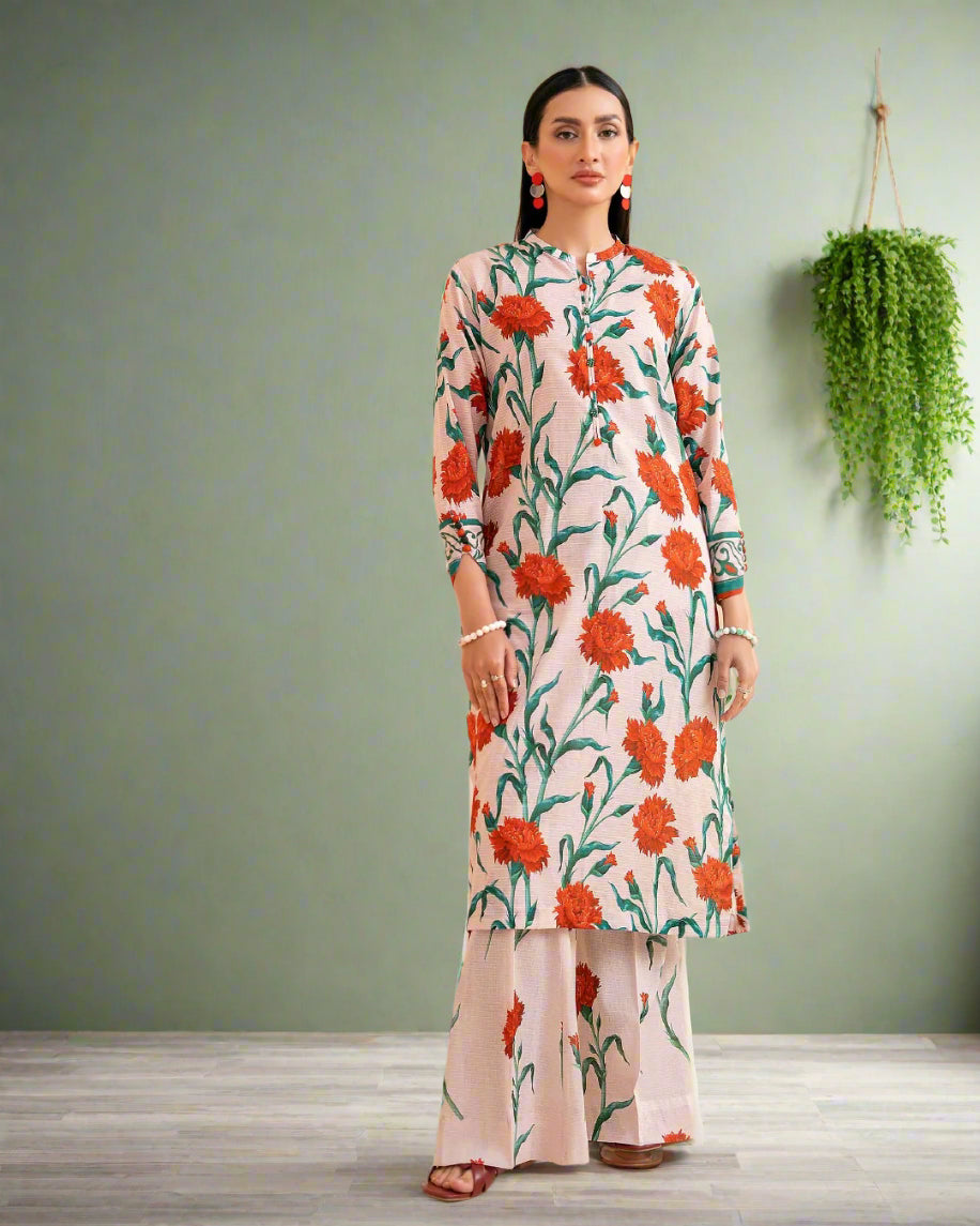 ABNOOR 2-Piece Unstitched Digital Printed Lawn Bana Dora Suit