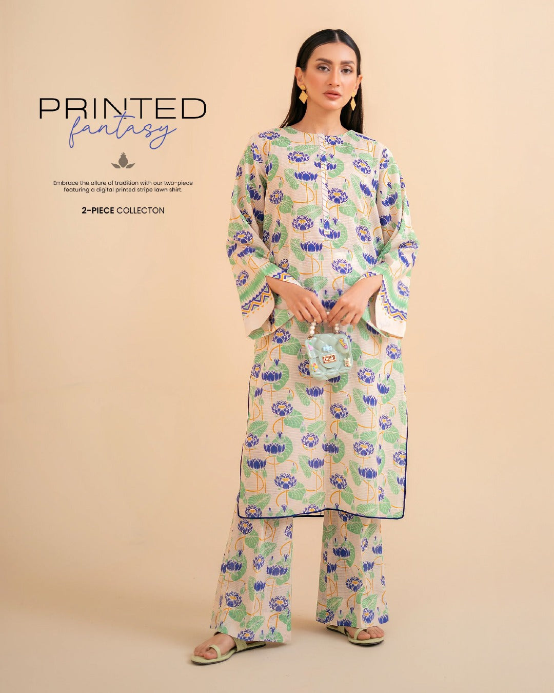 ABNOOR 2-Piece Unstitched Digital Printed Lawn Bana Dora Suit